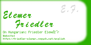 elemer friedler business card